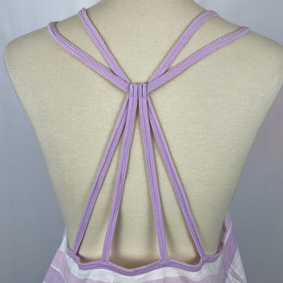 Hollister Lavender & Pink Striped Strappy Crop Tank Top - Size Medium - Picture 5 of 12